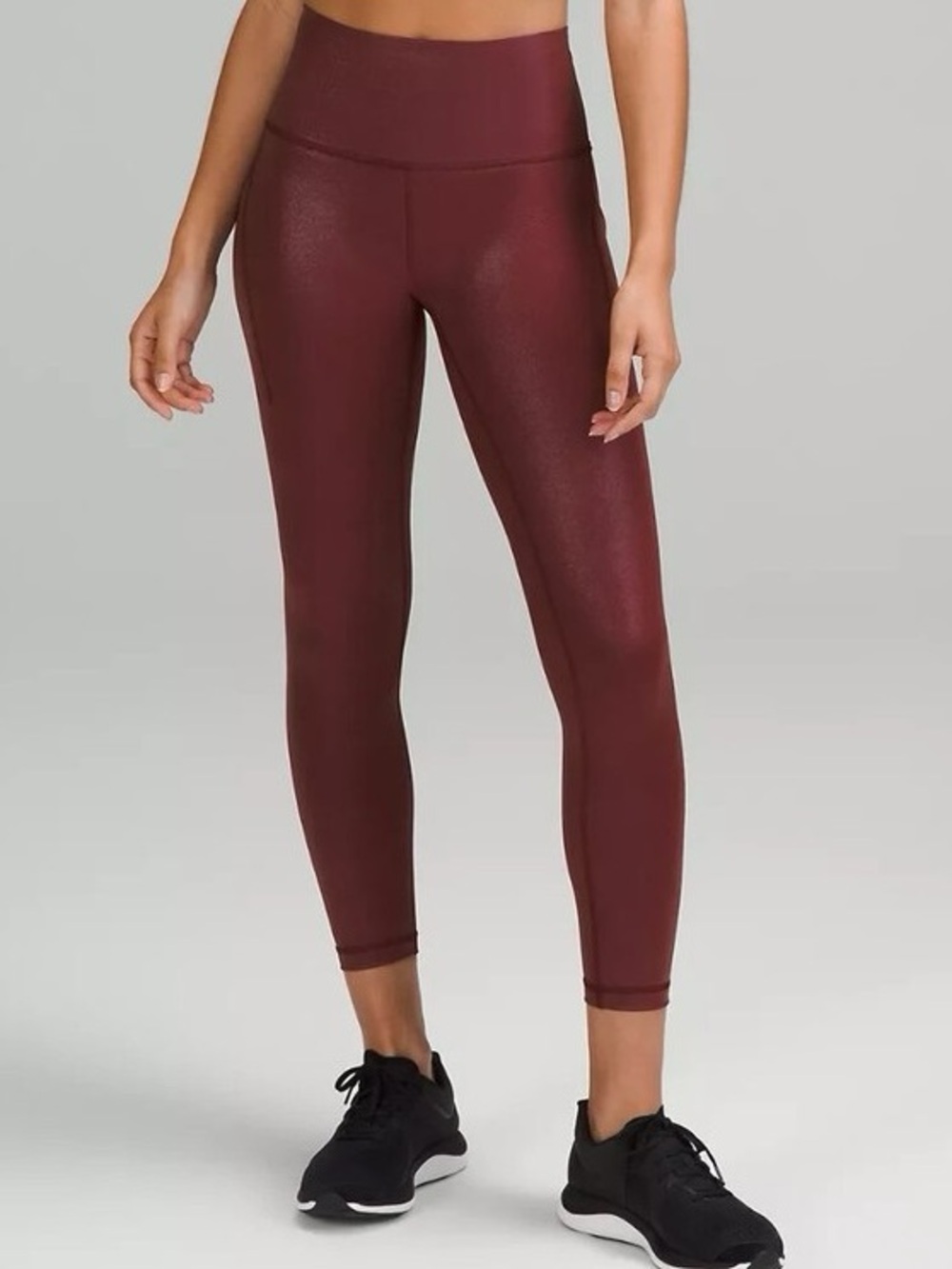 Lululemon Wunder Under Train HR Tight 25” *Foil in Red Merlot 12